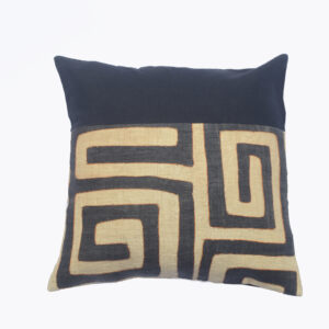 Three Quarter Kuba Cloth with Black Dyed Linen