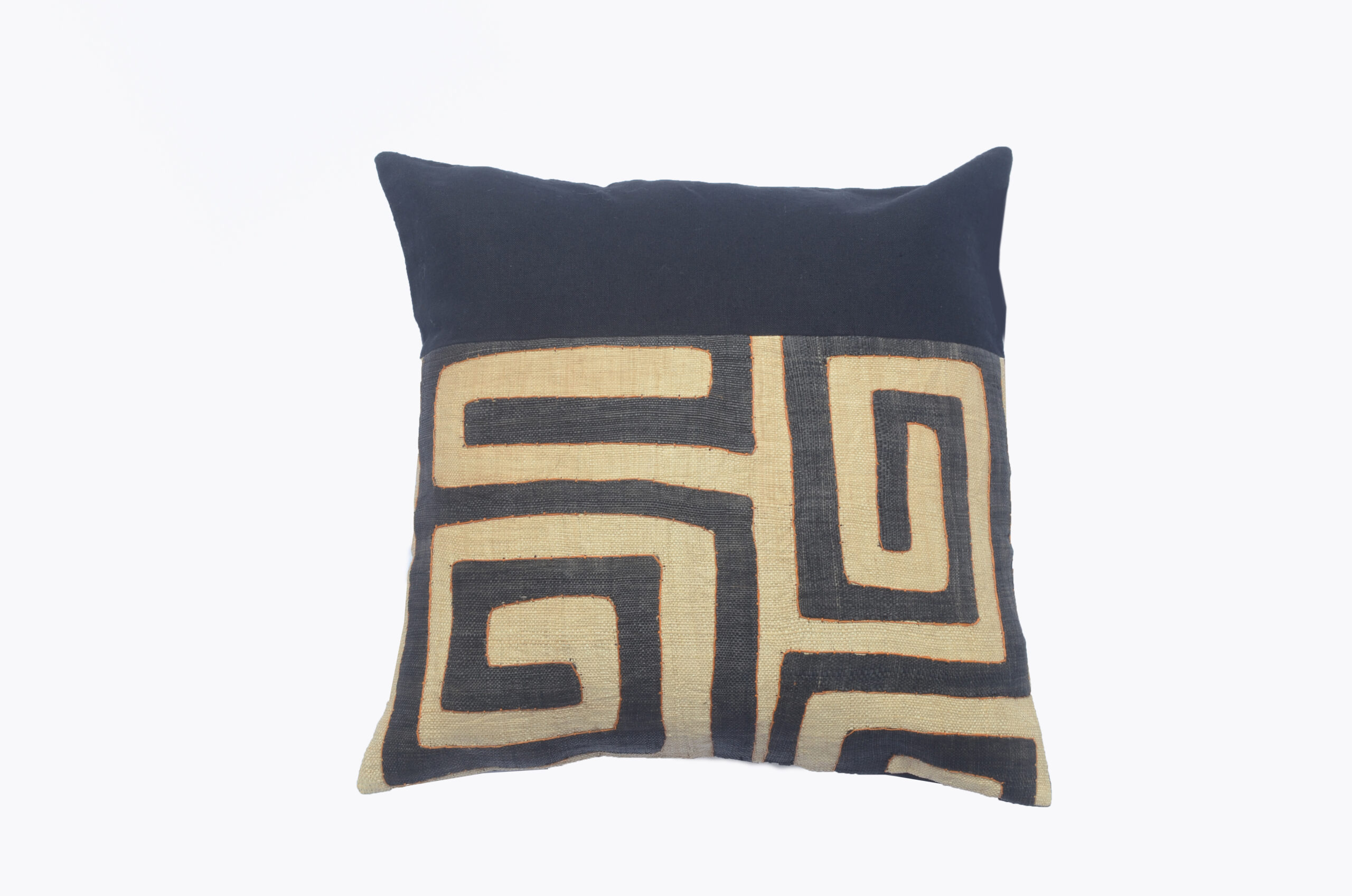 Three Quarter Kuba Cloth with Black Dyed Linen
