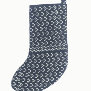 Mudcloth Christmas Stocking - Black & White Double Sided Mudcloth