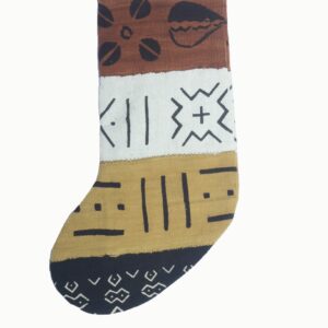 Mudcloth Christmas Stocking - Stripe Double Sided Mudcloth