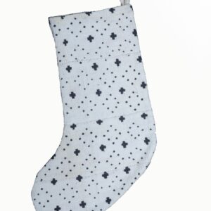 Mudcloth Christmas Stocking - White Double Sided Mudcloth