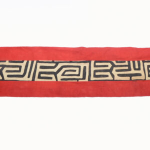 Kuba Cloth Table Runner with Red Linen