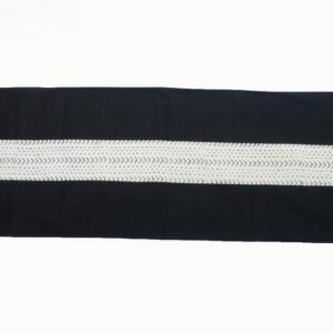 White Mudcloth Table Runner with Black Linen