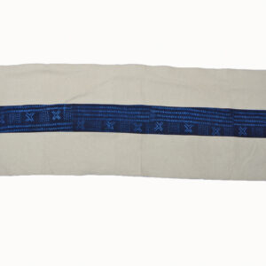 Indigo Table Runner with Natural Linen