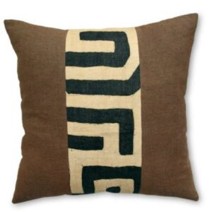Custom Dyed Linen & Kuba Range Brown 45cm x 45cm