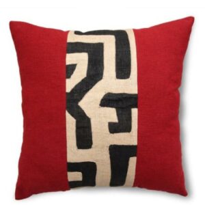 Custom Dyed Linen & Kuba Range Maroon 45cm x 45cm