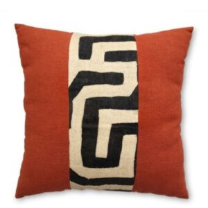 Custom Dyed Linen & Kuba Range Rust 45cm x 45cm