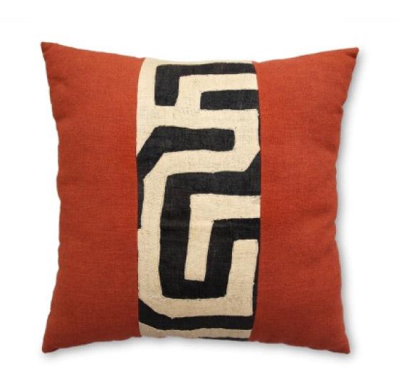 Custom Dyed Linen & Kuba Range Rust 45cm x 45cm